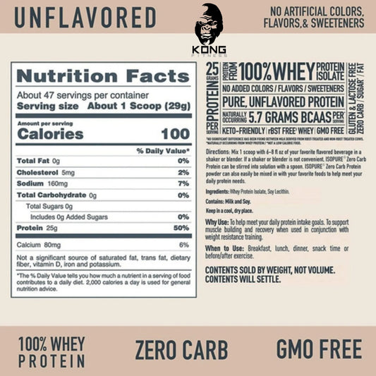 NB ISOPURE WHEY PROTEIN 3 LBS UNFLAVORED