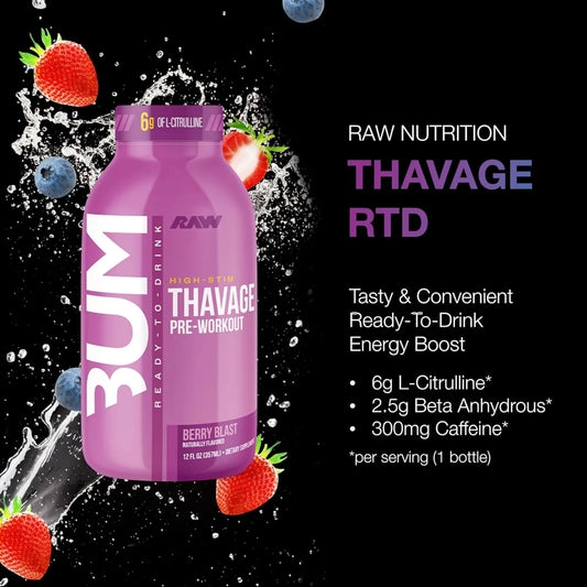 RAW BUM THAVAGE PRE BEBIDA