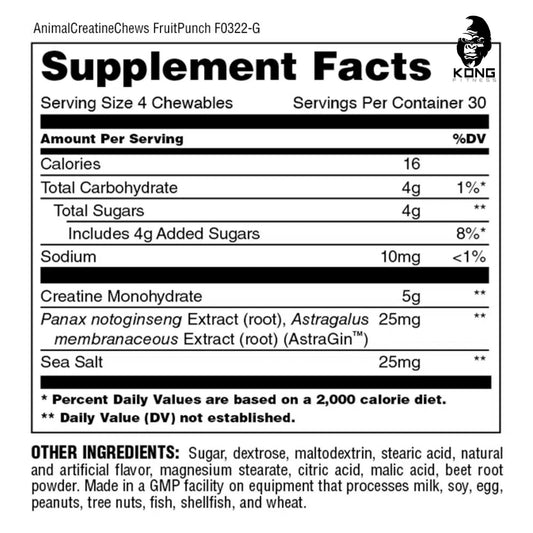 UNI ANIMAL CHEWS CREATINE