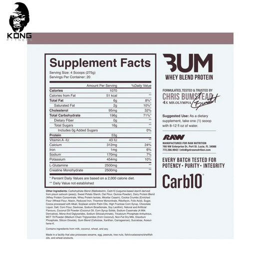 RAW CBUM MASS GAINER 12 LBS