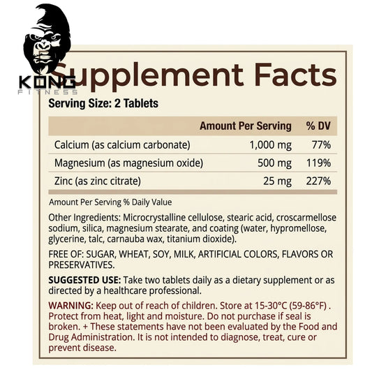 WHP CALCIUM, MAGNESIUM, ZINC 100 TABS