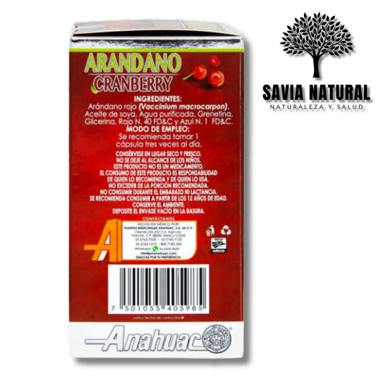 Arándano Cranberry 50 cápsulas 1.2 g | Cuidado urinario y defensas naturales