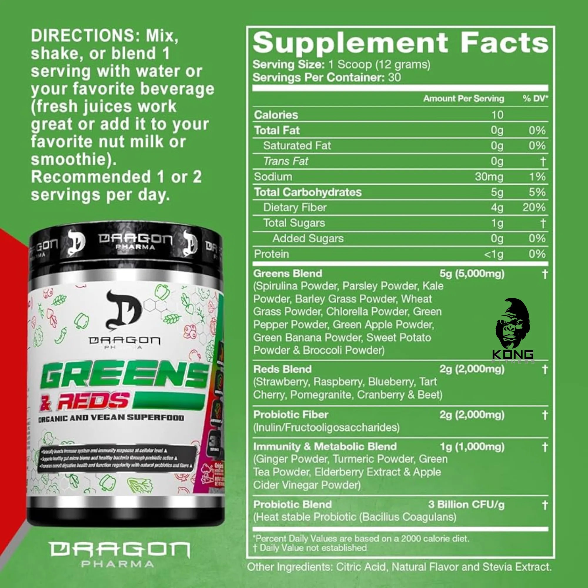 DRAGON GREENS & REDS 30 SERV