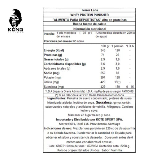 TERROR LABZ WHEY PROTEIN PUNISHER 5 LBS