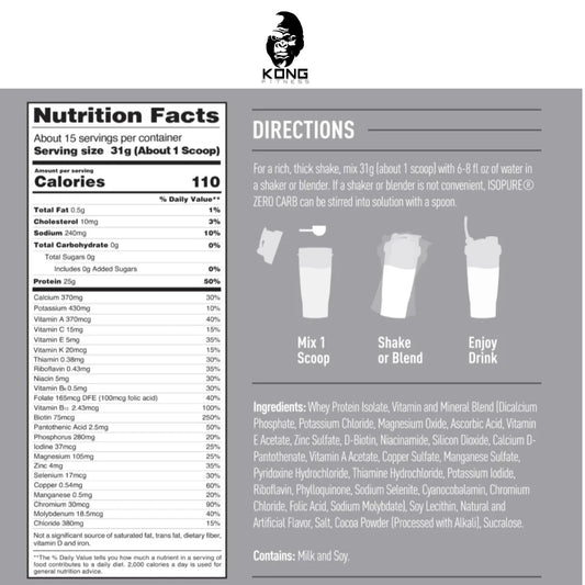 NB ISOPURE ZERO CARB 1LB