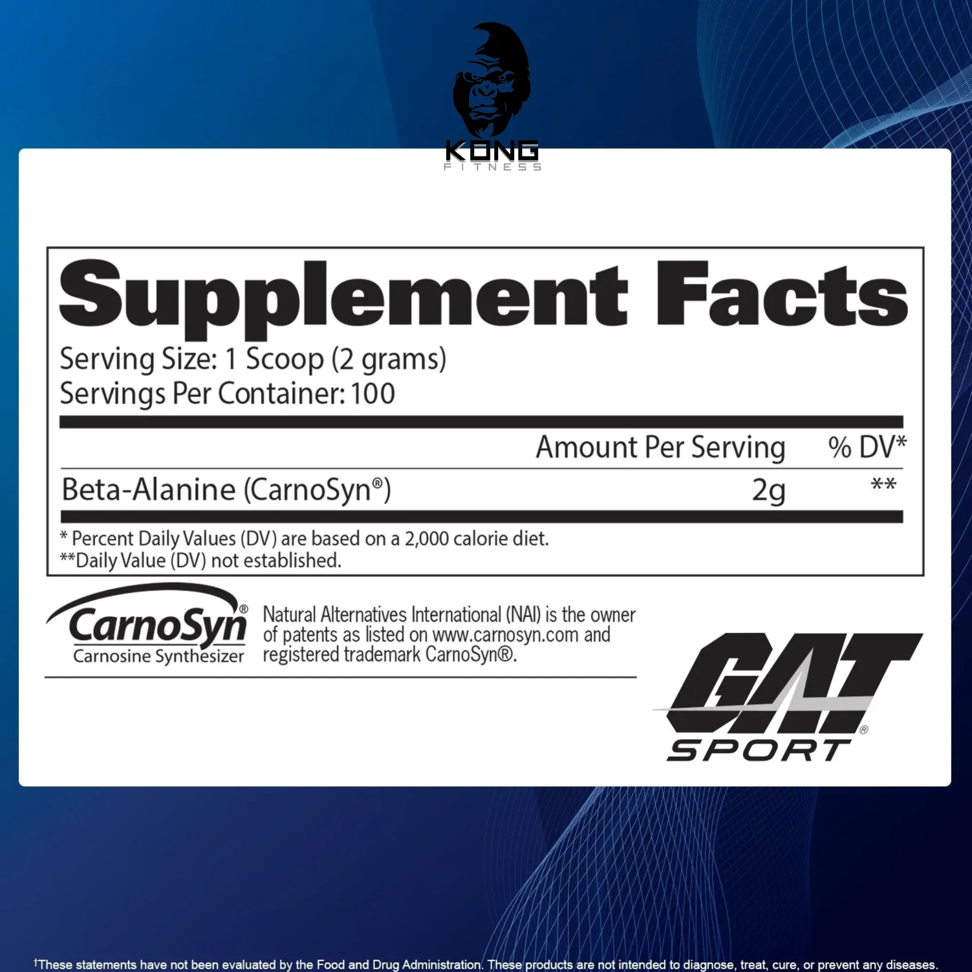 GA BETA ALANINE POWDER 100 SERV UNFLAVORED