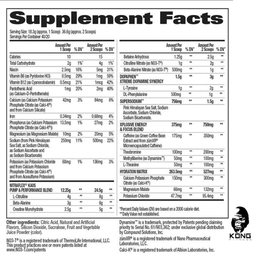 GA NITRAFLEX KAOS STIM FREE 40 SERV