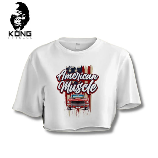 DRAGON ROPA AMERICAN MUSCLE OVERSIZED CROP TEE WHITE