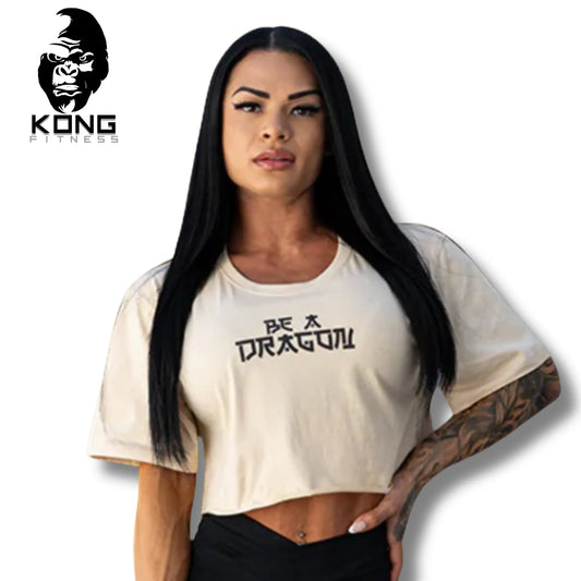 DRAGON ROPA BE A DRAGON OVERSIZED CROP TEE CREAM