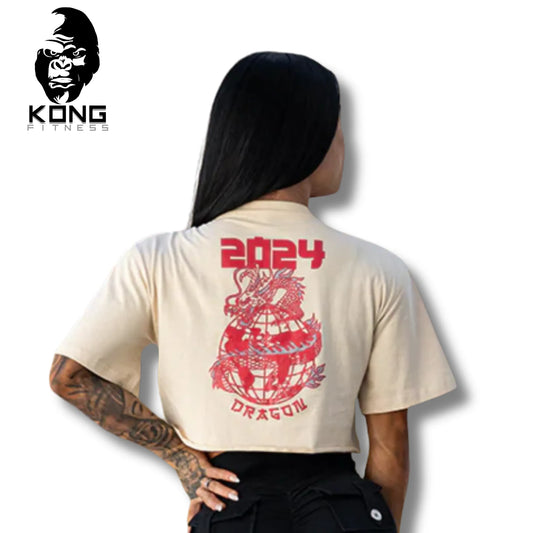 DRAGON ROPA BE A DRAGON OVERSIZED CROP TEE CREAM