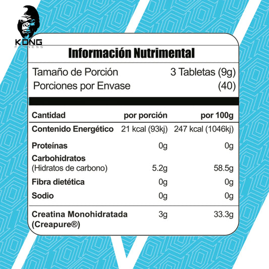 CREATINE CHEWS – CREAPURE®, 120 TABLETAS MASTICABLES SABOR WILD-LIME