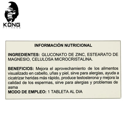 ZIN TECNONATURA 90 TABS DE 500 MG C/U