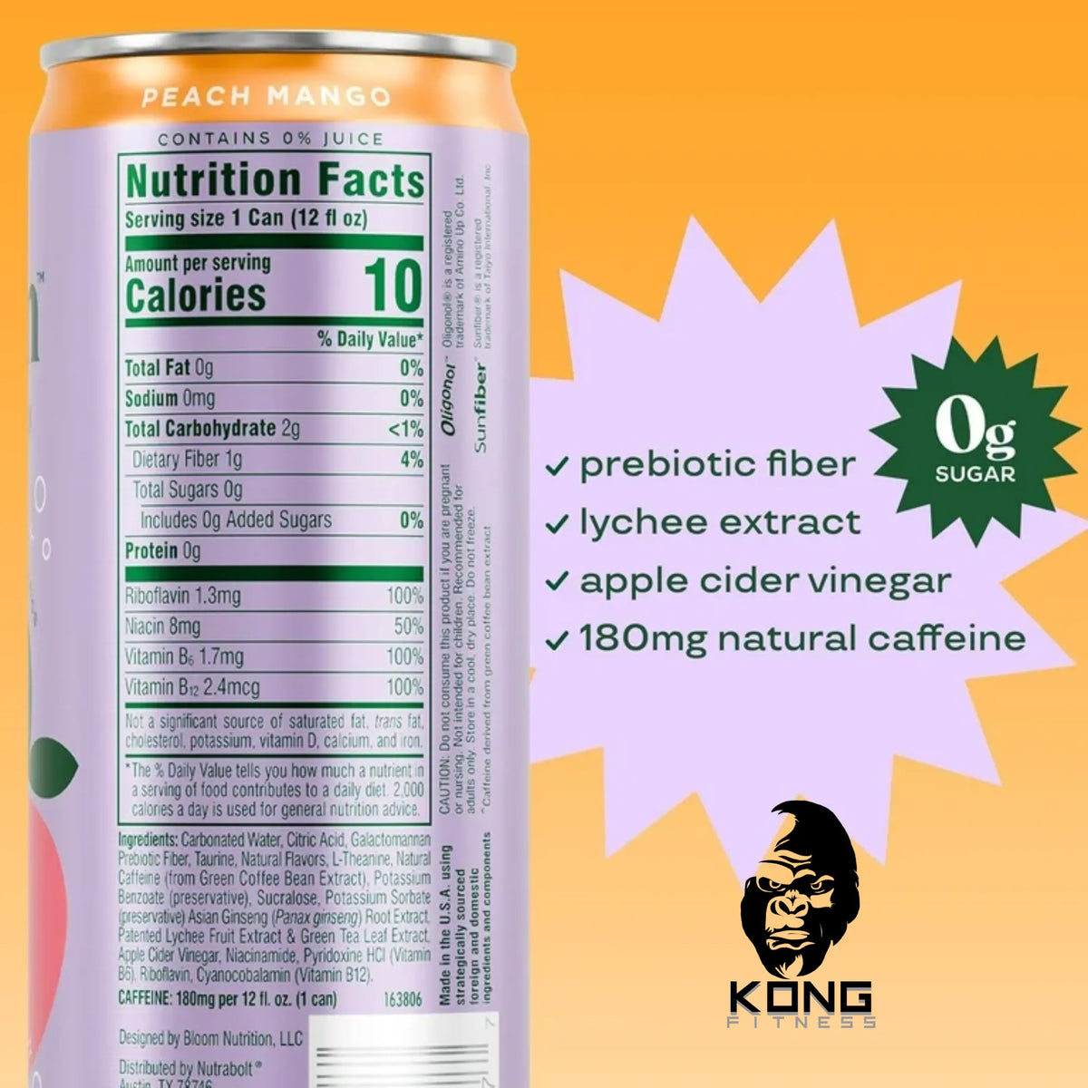 BLOOM SPARKLING ENERGY 12 OZ