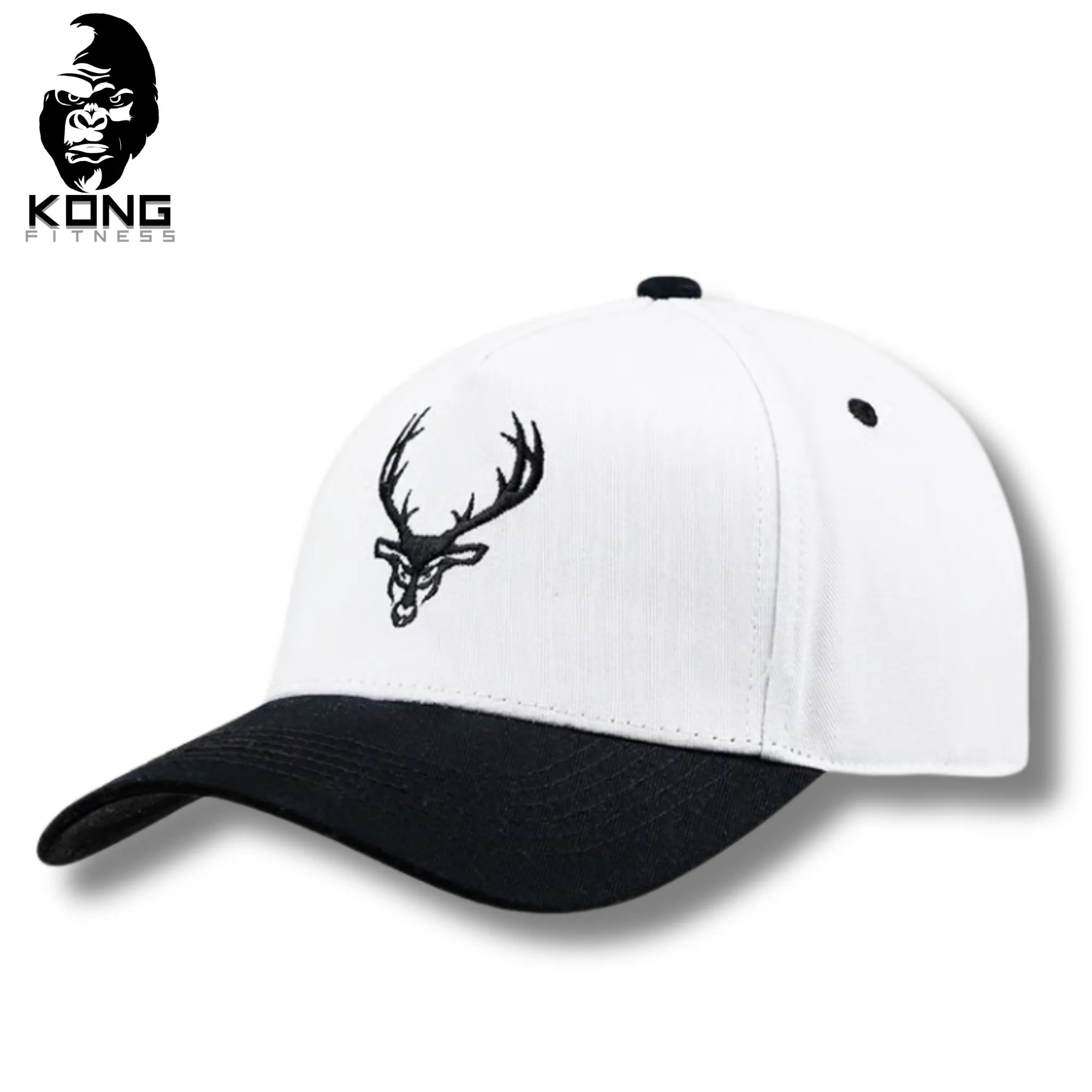 BUCKED UP ROPA BASEBALL EMBROIDERED LOGO HAT WHITE/BLACK LOGO
