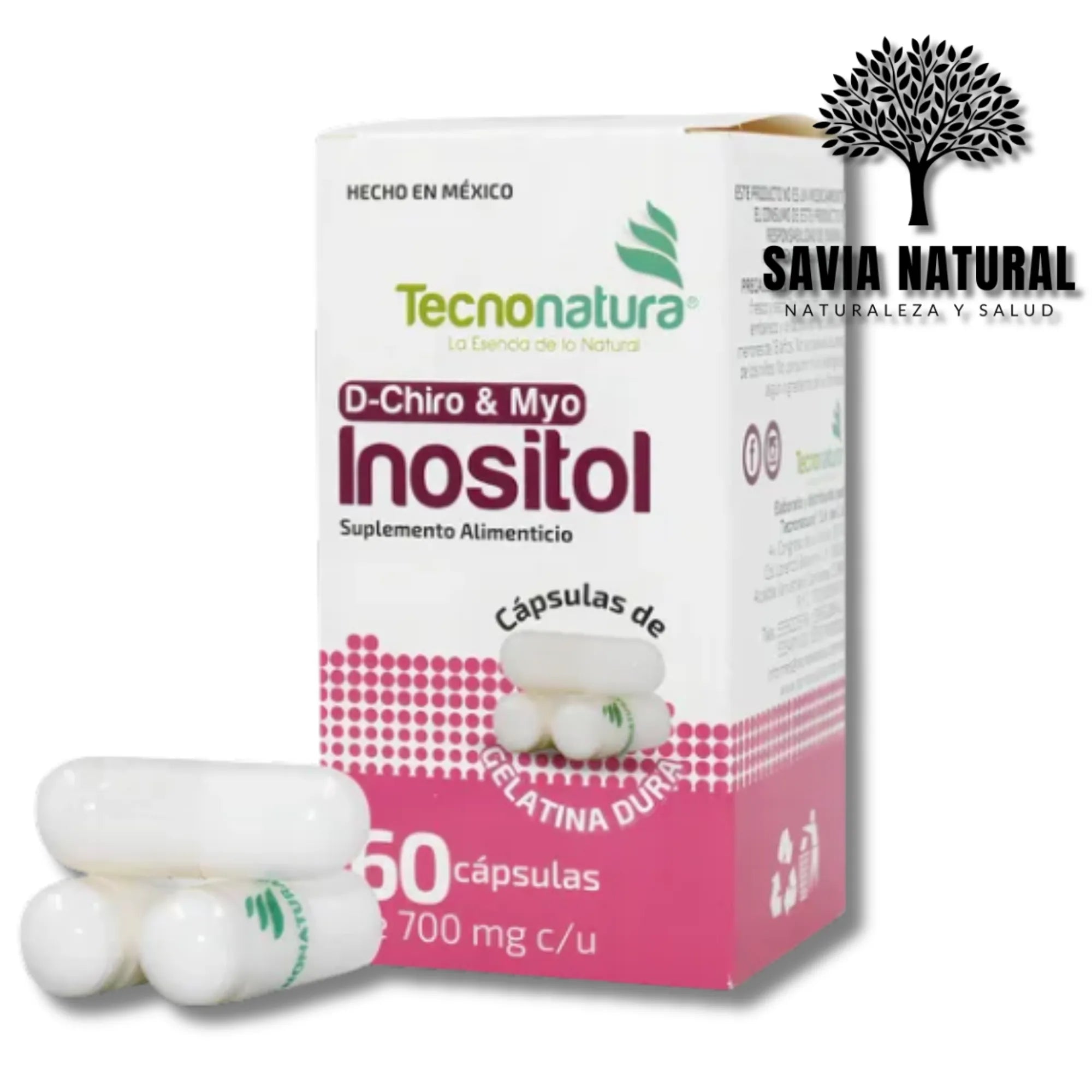 INOSITOL (D-CHIRO & MYO) TECNONATURA – 60 CÁPSULAS × 700 MG