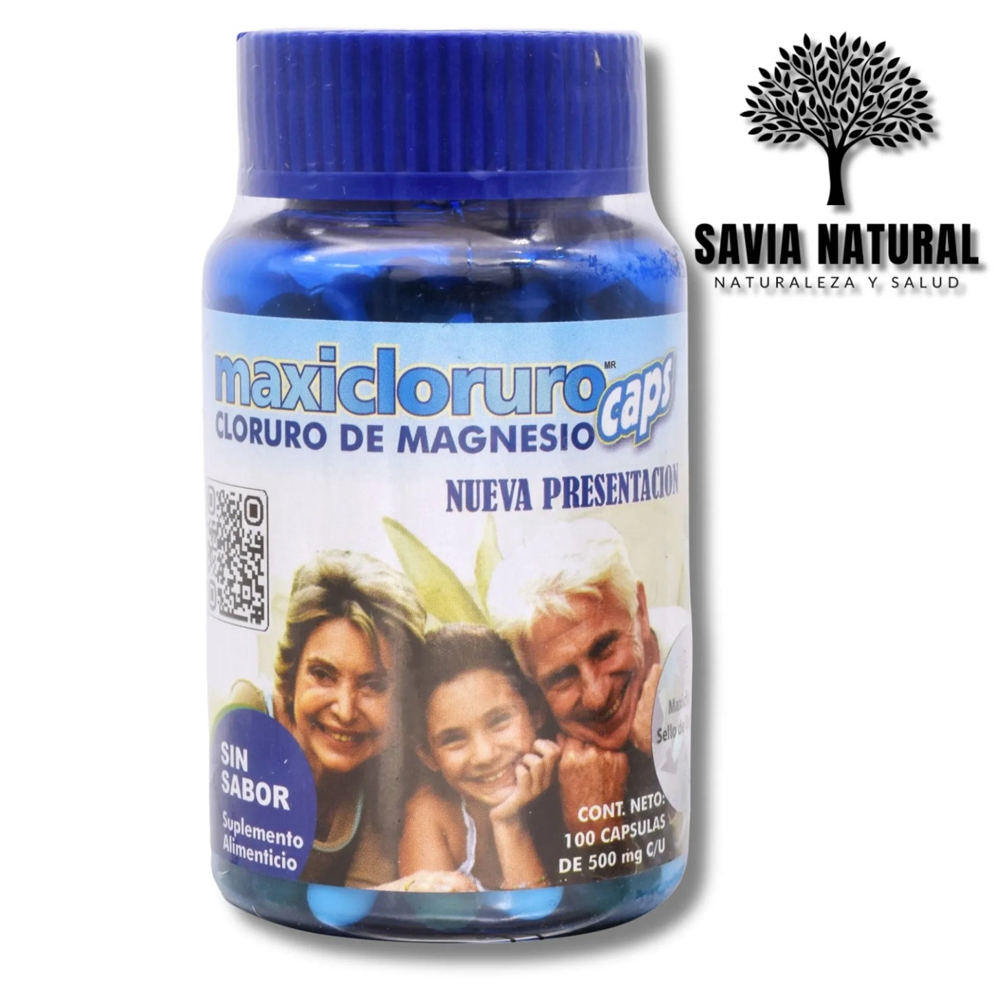 MAXICLORURO – CLORURO DE MAGNESIO – 100 CÁPSULAS × 500 MG