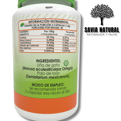 UÑA DE GATO ANÁHUAC – 100 CÁPSULAS × 500 MG
