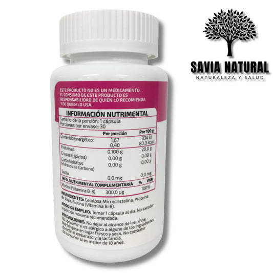BIOTINA TECNONATURA – 30 CÁPSULAS × 500 MG