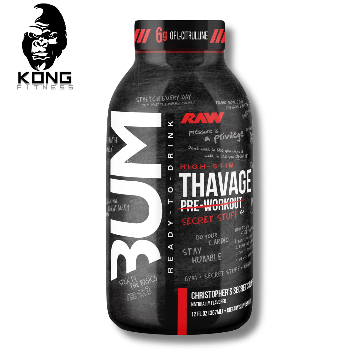 RAW BUM THAVAGE PRE BEBIDA