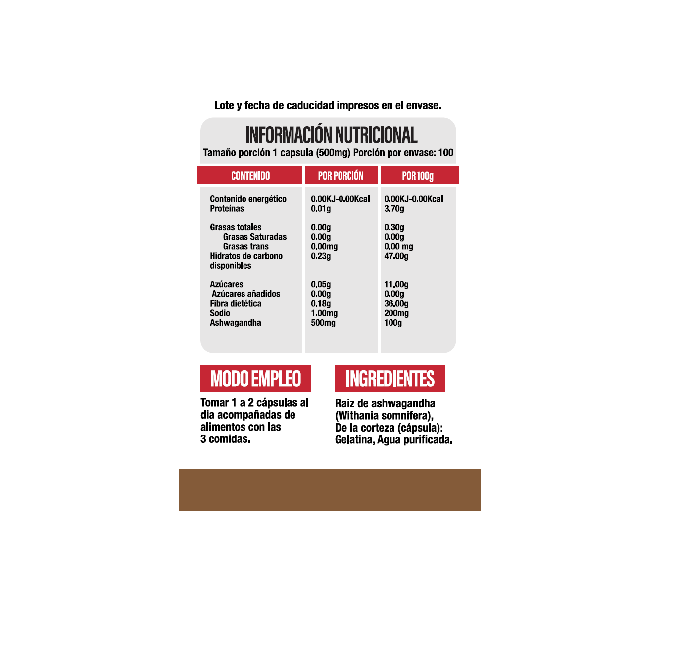 SUPERLABS ASHWAGANDA 500MG 100 CAPSULAS
