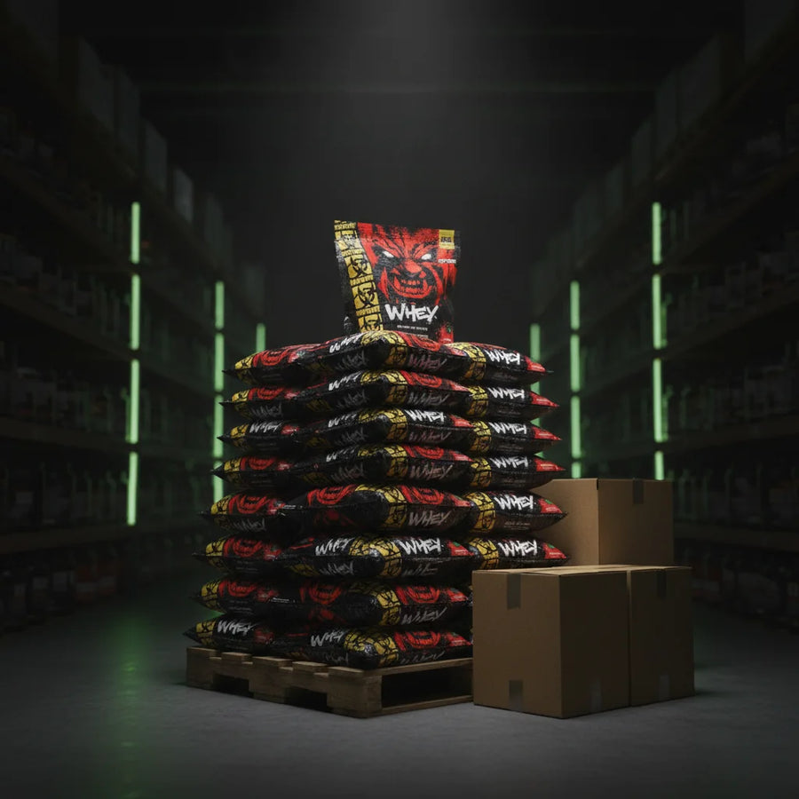 Tarima de Mutant Whey 5 lbs lista para surtir tu tienda